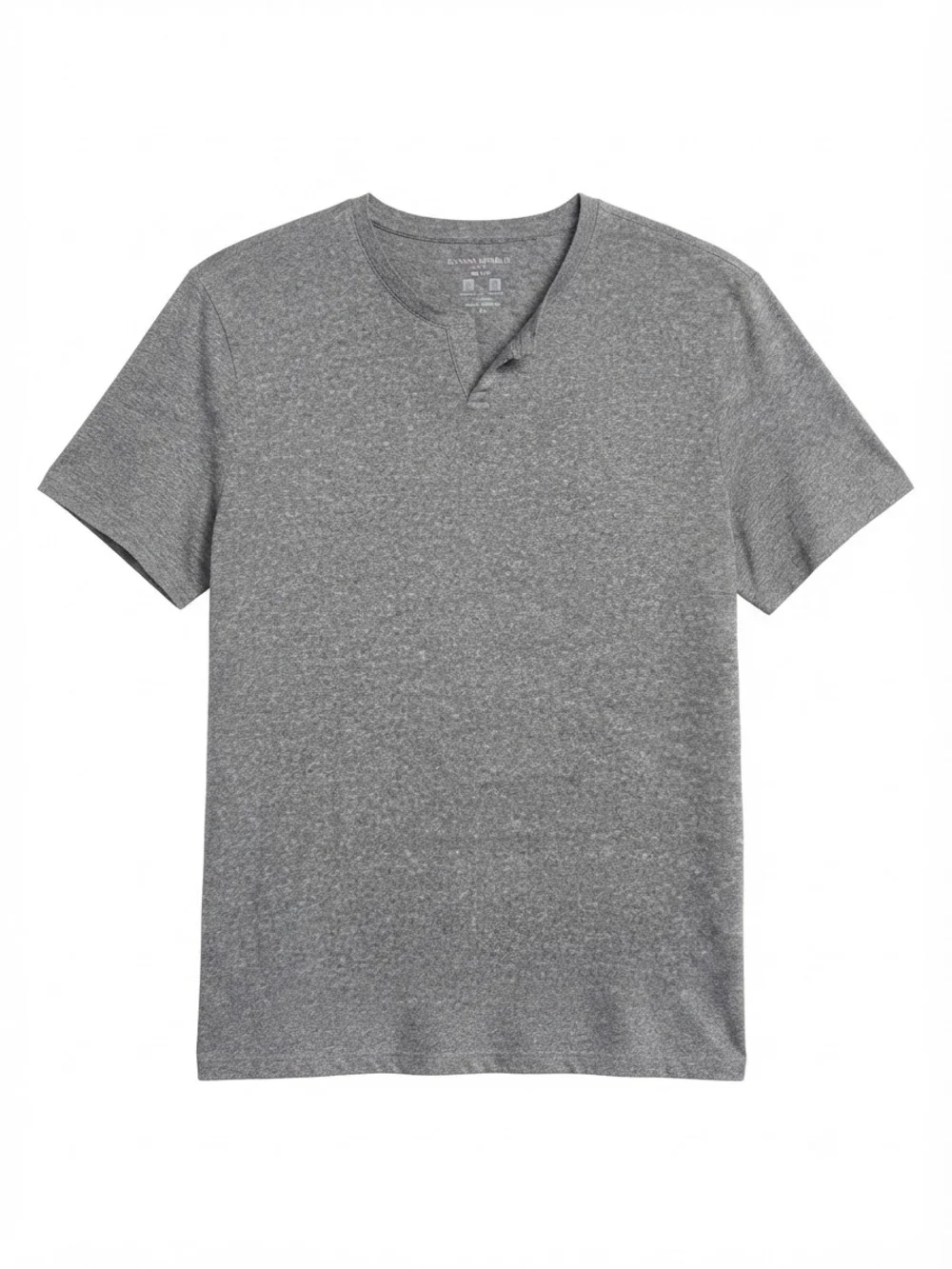 Banana Republic Men's Gray Short-Sleeve Notch Neck Tee